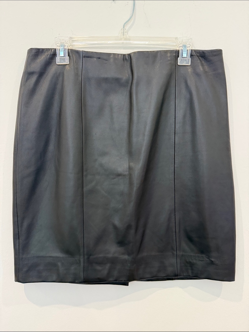 Talbots Black Faux Leather Pencil Skirt